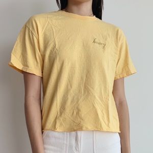 Beandy Melville yellow honey tshirt crop top teens shirt